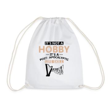 Harp design for harpist and harp player - Drawstring Bag - white - Front