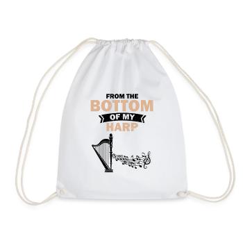 Harp design for harpist and harp player - Drawstring Bag - white - Front