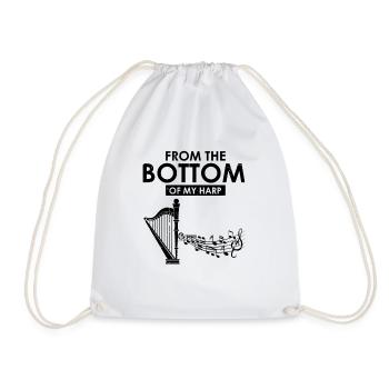 Harp design for harpist and harp player - Drawstring Bag - white - Front