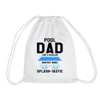Pool Guy Design for PoolBoy and Pool Cleaner - Drawstring Bag - white - Front