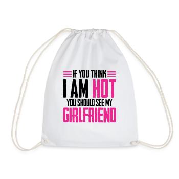 Si vous pensez que je suis mignon, vous devriez voir ma petite amie - Sac de sport léger - blanc - Devant