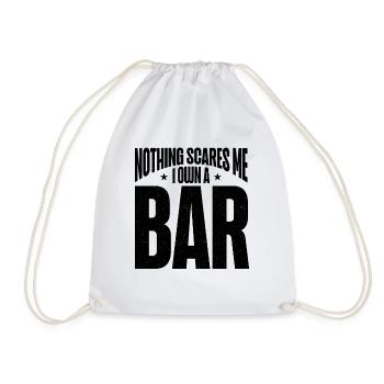 Nothing Scares Me I Own A Bar Funny Bar Owner - Drawstring Bag - white - Front