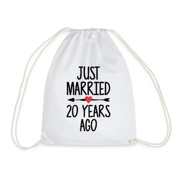 Just Married 20 Years Ago 20th Wedding Anniversary - Turnbeutel - Weiß - Vorne