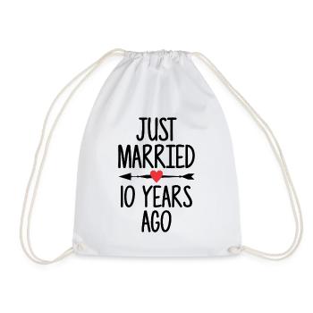 Just Married 10 Years Ago 10th Wedding Anniversary - Turnbeutel - Weiß - Vorne