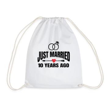 Just Married 10 Years Ago 10th Wedding Anniversary - Turnbeutel - Weiß - Vorne