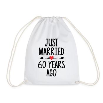 Je viens de me marier il y a 60 ans 60e anniversaire de mariage - Sac de sport léger - blanc - Devant