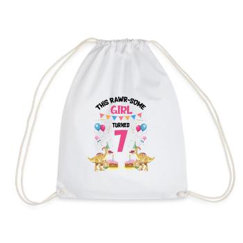 Parasaurolophus Design Dinosaur Birthday - Drawstring Bag - white - Front