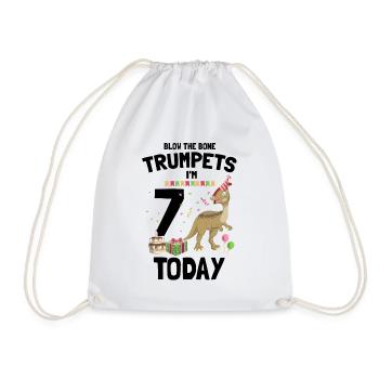 Parasaurolophus for dinosaurs and fosil hunters - Drawstring Bag - white - Front