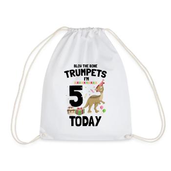 Dinosaur Motif for Paleontologists - Drawstring Bag - white - Front