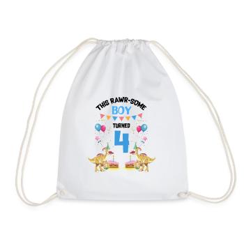 Parasaurolophus Kids for Dinosaur Birthday - Drawstring Bag - white - Front