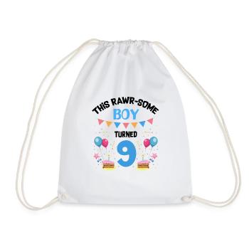 Parasaurolophus Boys Design Birthday Party - Drawstring Bag - white - Front