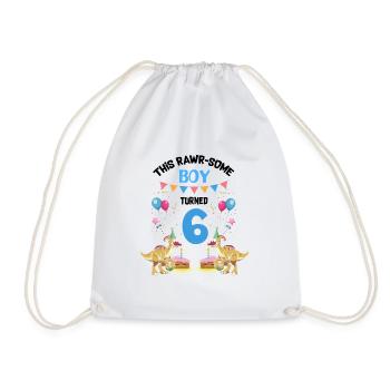 Parasaurolophus Kids for Dinosaur Birthday - Drawstring Bag - white - Front