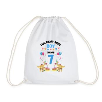 Parasaurolophus Kids for Dinosaur Birthday - Drawstring Bag - white - Front
