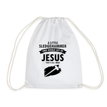 House demolition and house renovation - Drawstring Bag - white - Front