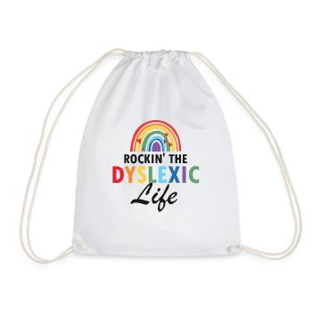 Dyslexia Therapy for Dyslexia Month - Drawstring Bag - white - Front