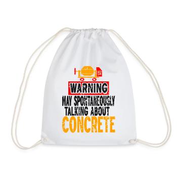Concrete construction design for construction workers and construction site - Drawstring Bag - white - Front