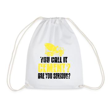 Concrete construction design for construction workers and construction site - Drawstring Bag - white - Front