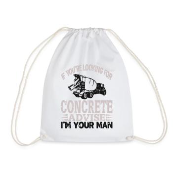 Concrete construction design for construction workers and construction site - Drawstring Bag - white - Front