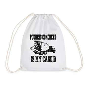 Concrete construction design for construction workers and construction site - Drawstring Bag - white - Front