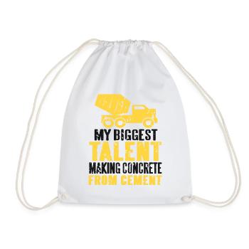 Concrete construction design for construction workers and construction site - Drawstring Bag - white - Front