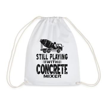 Concrete construction design for construction workers and construction site - Drawstring Bag - white - Front