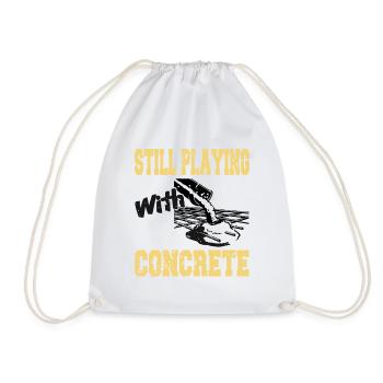Concrete construction design for construction workers and construction site - Drawstring Bag - white - Front