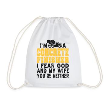 Concrete construction design for construction workers and construction site - Drawstring Bag - white - Front