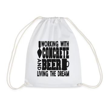 Concrete construction design for construction workers and construction site - Drawstring Bag - white - Front
