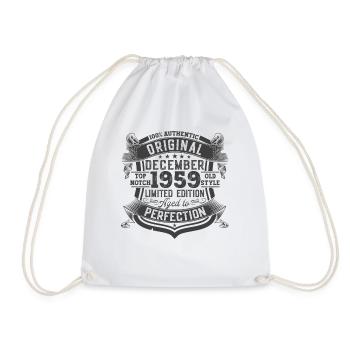 Né en décembre 1959 cadeau de 63e anniversaire - Sac de sport léger - blanc - Devant