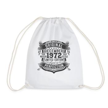 Décembre Né en 1972 Cadeau du 50e anniversaire - Sac de sport léger - blanc - Devant