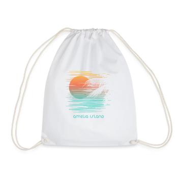 Artistic Amelia Island Florida Palm Tree Vacation - Drawstring Bag - white - Front