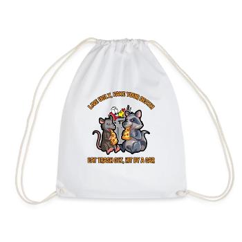 Opossum saying for animal lovers and possum - Drawstring Bag - white - Front