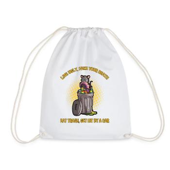 Opossum saying for animal lovers and possum - Drawstring Bag - white - Front