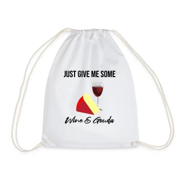 Gouda cheese design for Gouda Fnas and Charcuterie - Drawstring Bag - white - Front