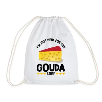 Gouda design for cheese dairy and Gouda cheese - Drawstring Bag - white - Front