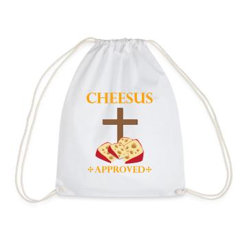Gouda design for cheese dairy and Gouda cheese - Drawstring Bag - white - Front