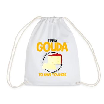 Smoked Gouda design and Gouda gourmet - Drawstring Bag - white - Front