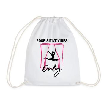Aerial Silk Dancer for Aerial Ribbon and Aerialist - Drawstring Bag - white - Front