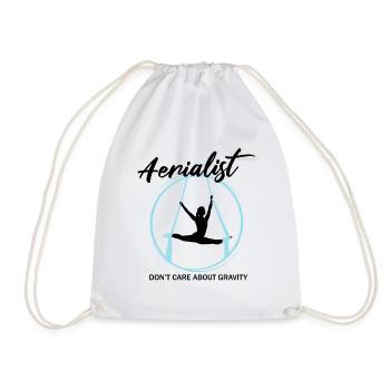 Aerial Silk Dancer for Aerial Ribbon and Aerialist - Drawstring Bag - white - Front