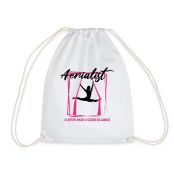 Danseuse aérienne en soie pour ruban aérien et acrobate - Sac de sport léger - blanc - Devant