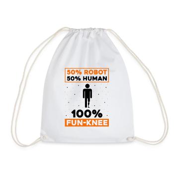 Artificial limb design for leg prosthesis - Drawstring Bag - white - Front