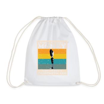 Artificial leg design for leg prostheses - Drawstring Bag - white - Front
