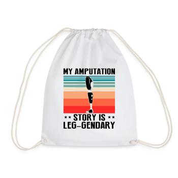 Artificial leg design for leg prostheses - Drawstring Bag - white - Front