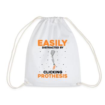Artificial limb design for leg prosthesis - Drawstring Bag - white - Front