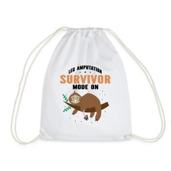Artificial limb design for leg prosthesis - Drawstring Bag - white - Front