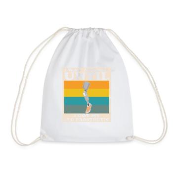Artificial limb design for leg prosthesis - Drawstring Bag - white - Front