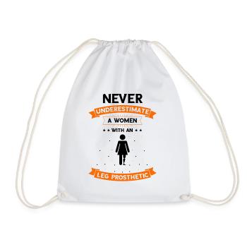 Conception de jambe bionique pour prothèses de jambe - Sac de sport léger - blanc - Devant