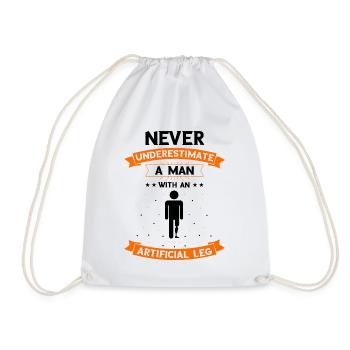 Artificial limb design for leg prosthesis - Drawstring Bag - white - Front