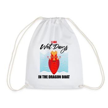 Dragon Boat Trainer for Chinese Boat Racing - Drawstring Bag - white - Front