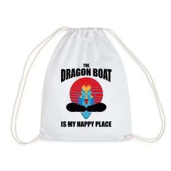 Dragon Boat Trainer for Chinese Boat Racing - Drawstring Bag - white - Front